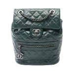 Green Leather Chanel Backpack