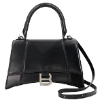 Black Leather Balenciaga Hourglass