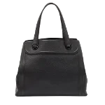 Black Leather Bvlgari Tote