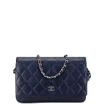 Navy Leather Chanel Wallet