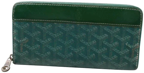 Green Leather Goyard Wallet
