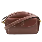 Burgundy Leather Cartier Shoulder Bag