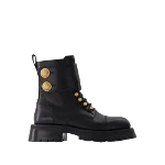 Black Leather Balmain Boots