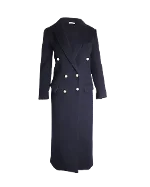 Navy Wool Celine Coat