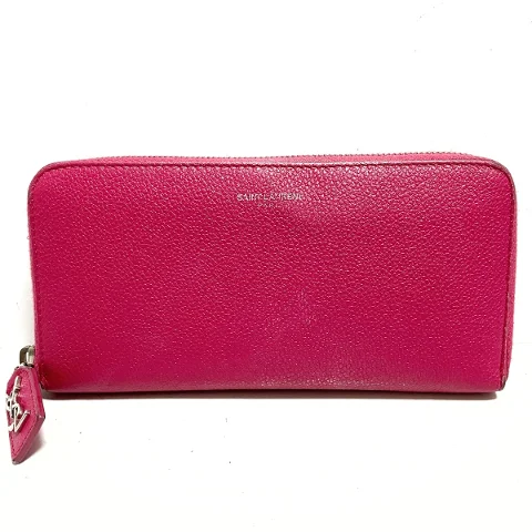 Pink Leather Saint Laurent Wallet