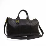 Black Fabric Chanel Boston Bag