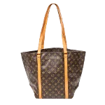 Brown Canvas Louis Vuitton Sac Shopping