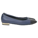 Blue Leather Chanel Flats