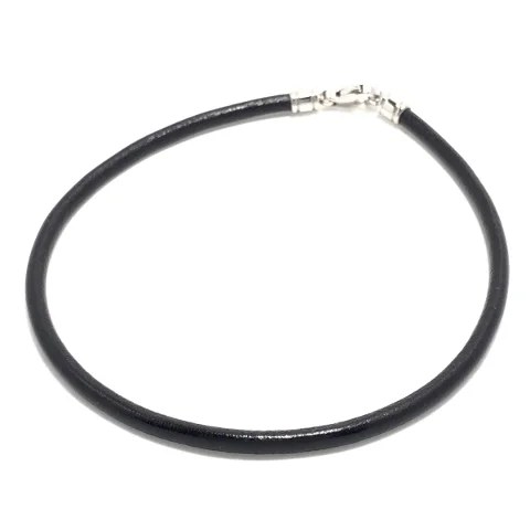 Black Leather Bvlgari Necklace