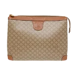 Beige Canvas Celine Clutch