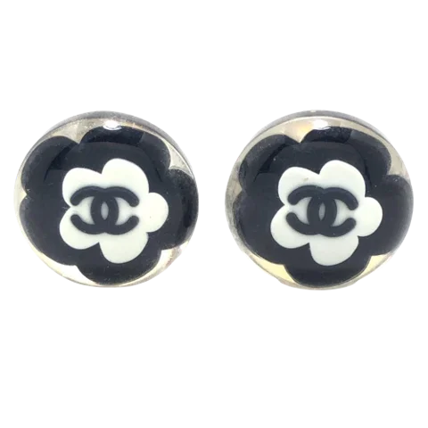 Black Plastic Chanel Earrings