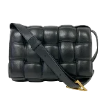 Black Leather Bottega Veneta Cassette Bag