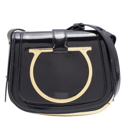 Black Leather Salvatore Ferragamo Crossbody Bag