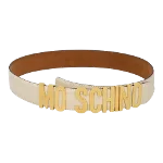 Beige Leather Moschino Belt