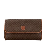 Brown Fabric Celine Clutch