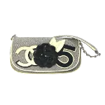 Grey Cotton Chanel Shoulder Bag