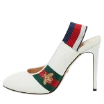 White Leather Gucci Heels