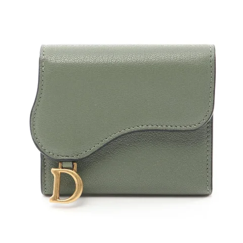 Green Leather Dior Wallet