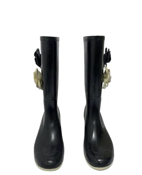 Black Leather Chanel Boots