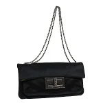Black Satin Chanel Shoulder Bag