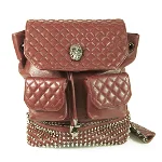 Brown Leather Philipp Plein Backpack