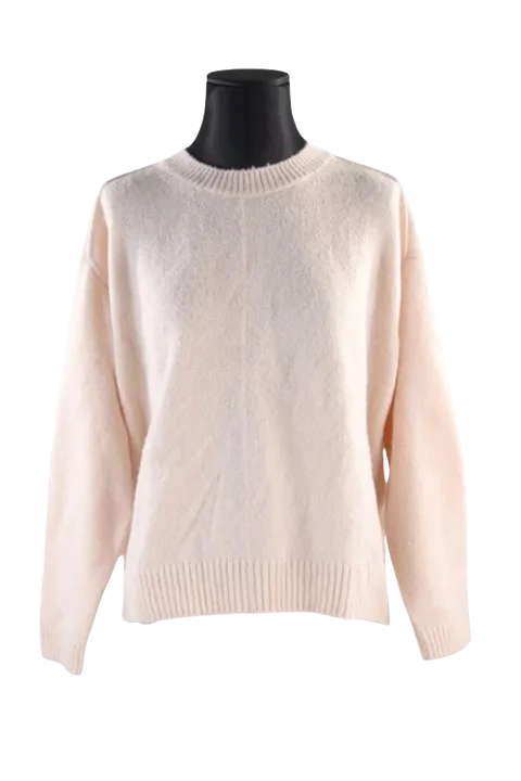 Beige Polyester Closed Sweater