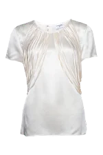 White Silk Chanel Top