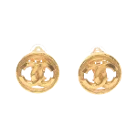 Gold Fabric Chanel Earrings