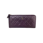 Purple Leather Chanel Wallet