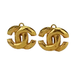 Gold Metal Chanel Earrings