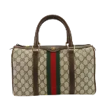 Brown Leather Gucci Boston Bag