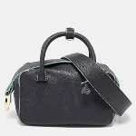 Black Fabric Delvaux Shoulder Bag