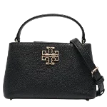 Black Leather Tory Burch Handbag