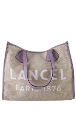 Beige Fabric Lancel Tote