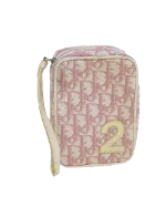 Pink Canvas Dior Cosmetic Pouch