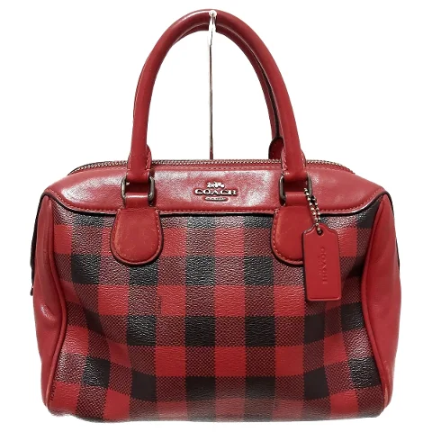 Red Polyester Coach Handbag