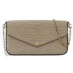 Grey Leather Louis Vuitton Pochette Felicie