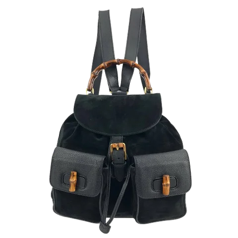 Black Suede Gucci Backpack