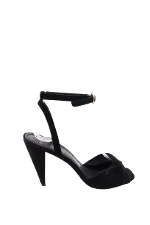 Black Leather Maje Heels