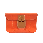 Orange Leather Hermès Clutch