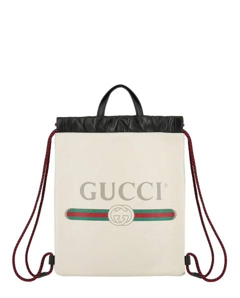 White Leather Gucci Backpack
