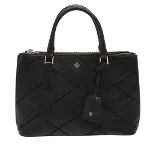 Black Leather Tory Burch Tote