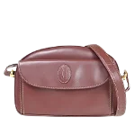 Burgundy Leather Cartier Crossbody Bag