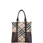 Beige Canvas Burberry Tote