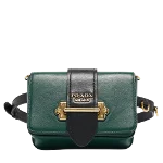 Green Leather Prada Cahier