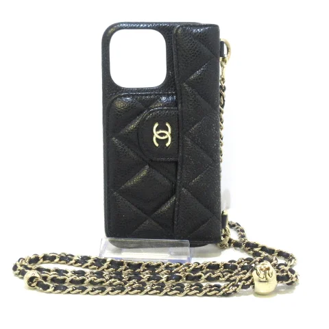 Black Leather Chanel Case