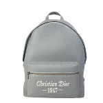 Grey Leather Dior Backpack