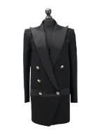 Black Fabric Balmain Coat