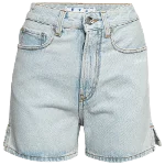 Blue Denim Off White Shorts