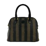 Black Canvas Fendi Boston Bag